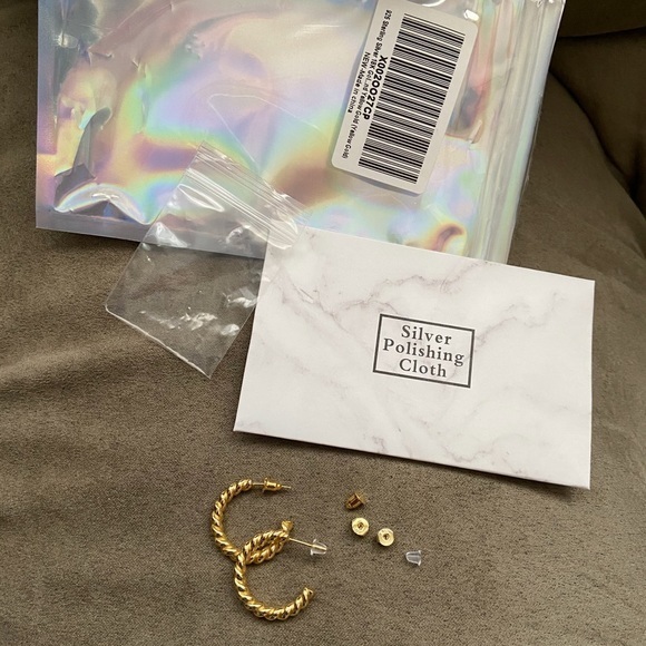 925 Silver 18k Gold Filled Twisted Rope Hoops - Picture 2 of 6